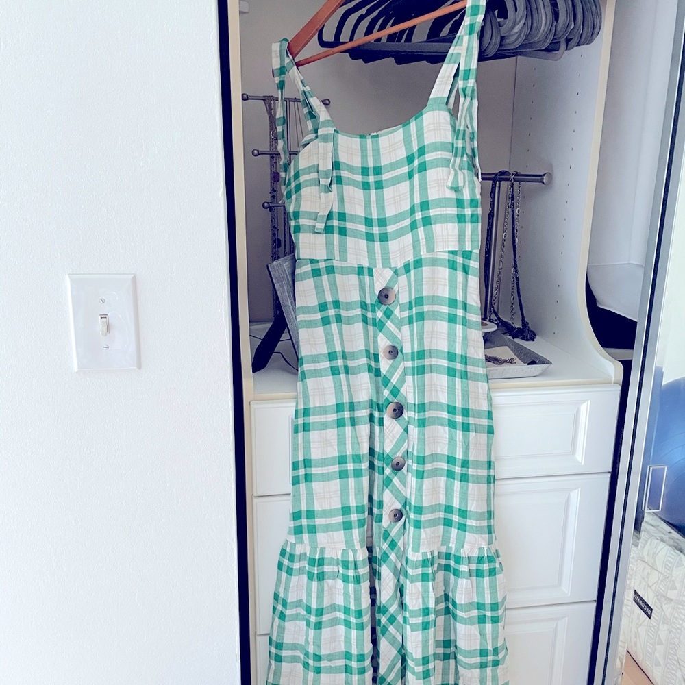 Midi, checkered, sundress by Zara